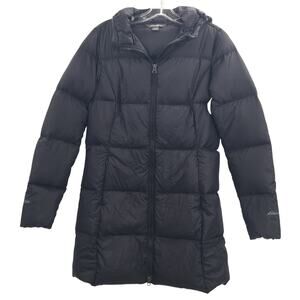 Eddie Bauer Women's Full Zip Up Hooded Puffer Jacket Long Sleeve Black Small NWT
